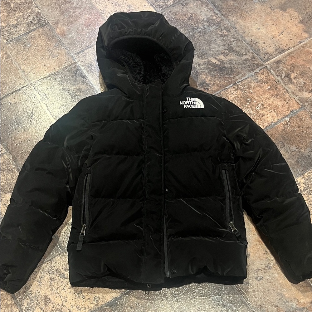 The North Face Jet Black Hooded 600 puffer